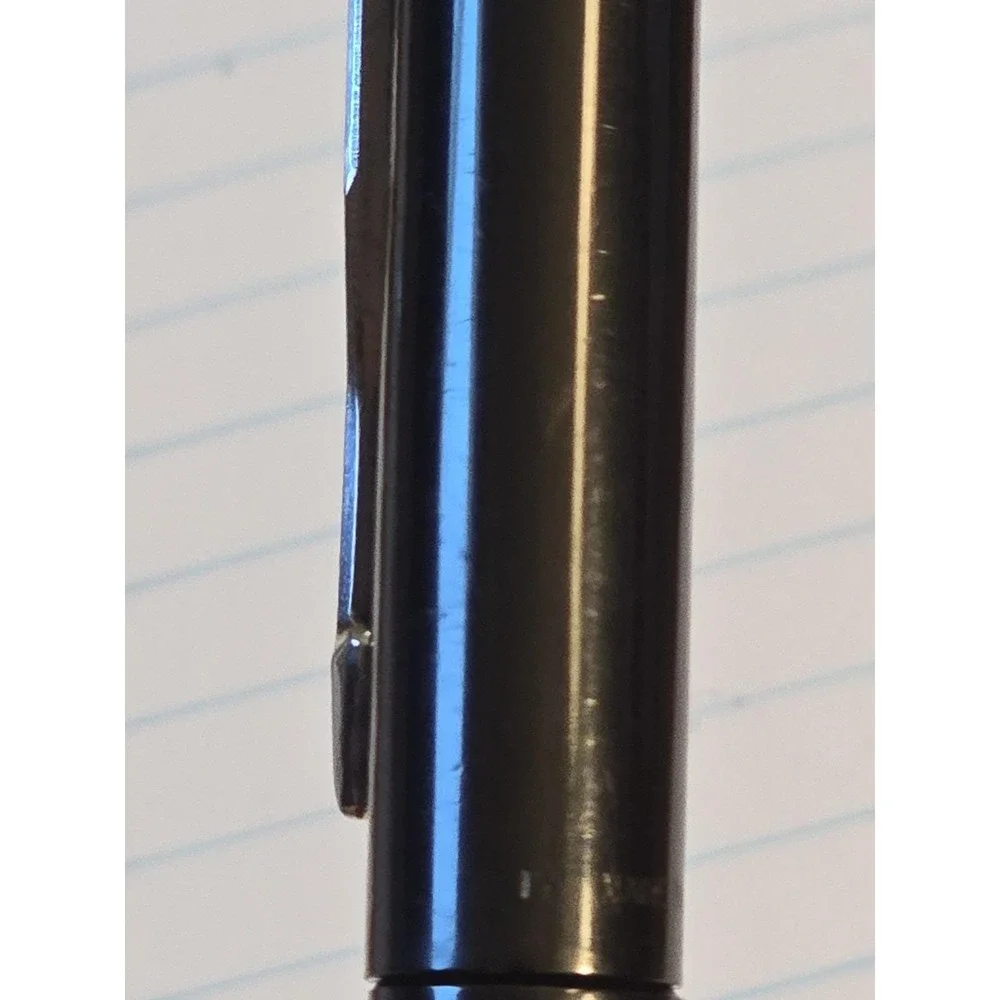 Lot 2 Vintage Parker Vector Fountain Pens Black & Stainless Steel Made In USA
